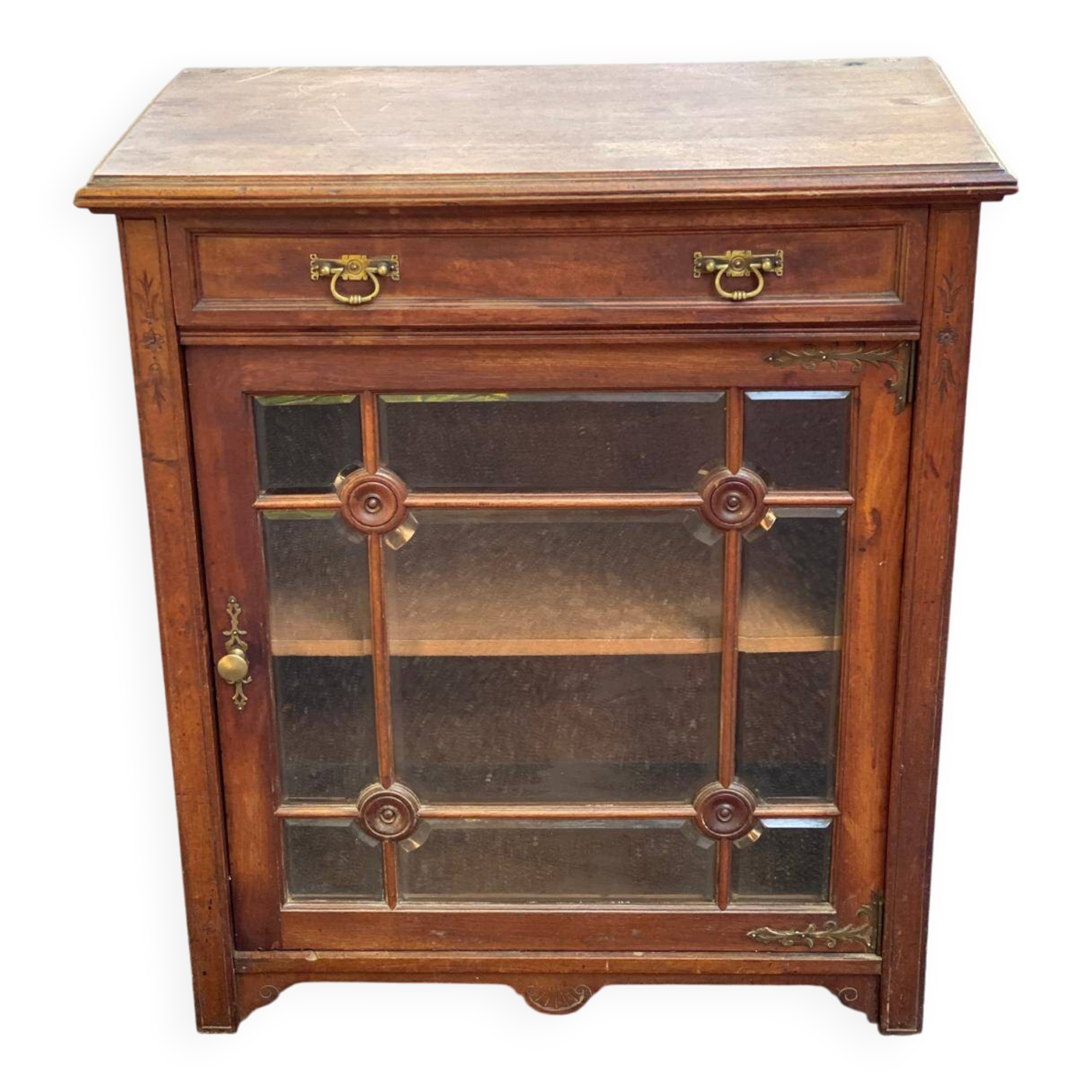 English Regency solid wood display cabinet