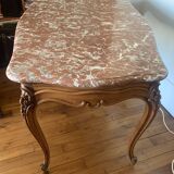 Louis XV style coffee table with impeccable worked marble top