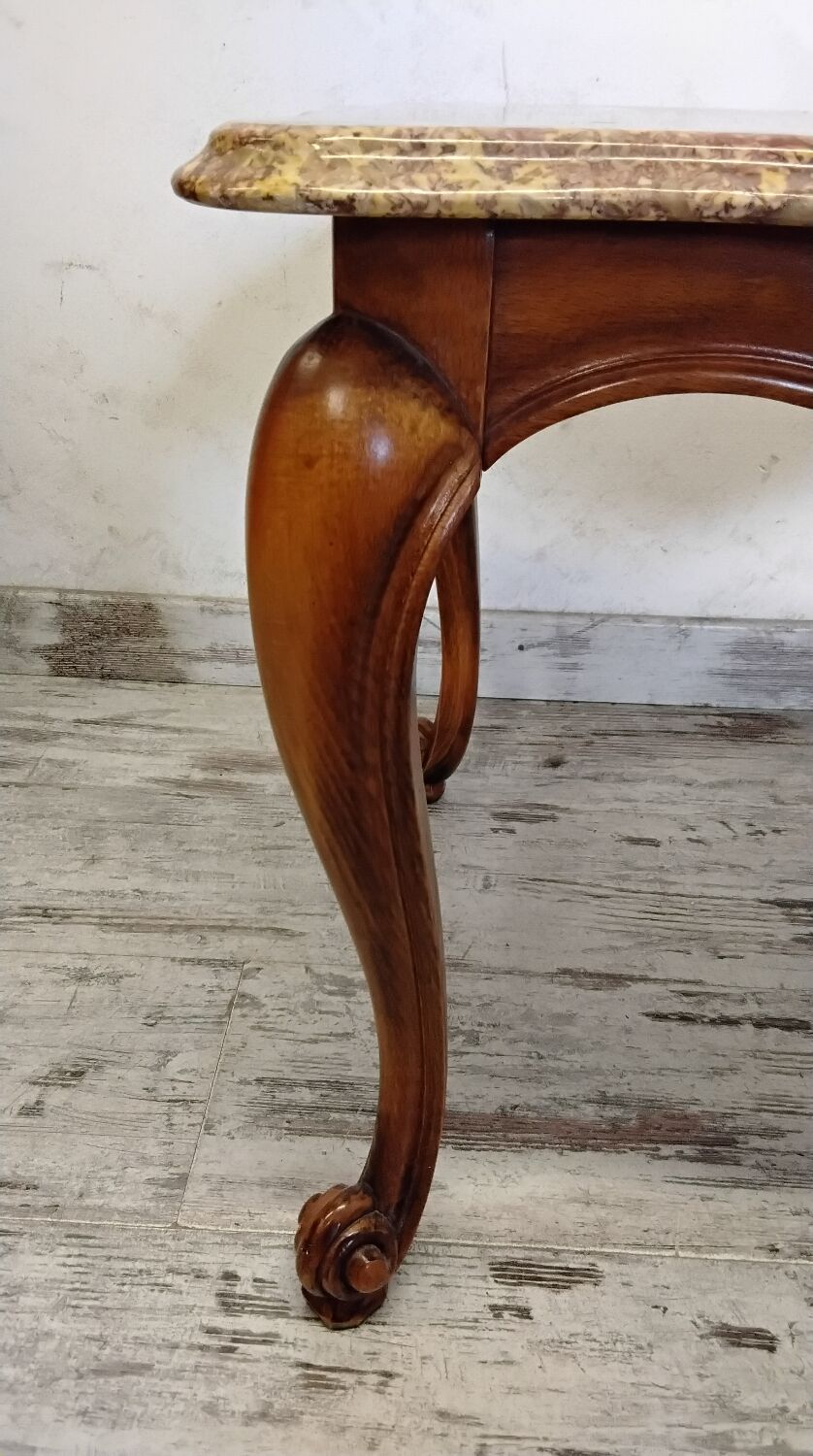 Wood and marble coffee table in Louis XV style