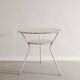 Vintage French Mid Century Round Console Table in White Metal, 1950s