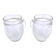 1970s 2 thick transparent glass mugs with textured bark imitation