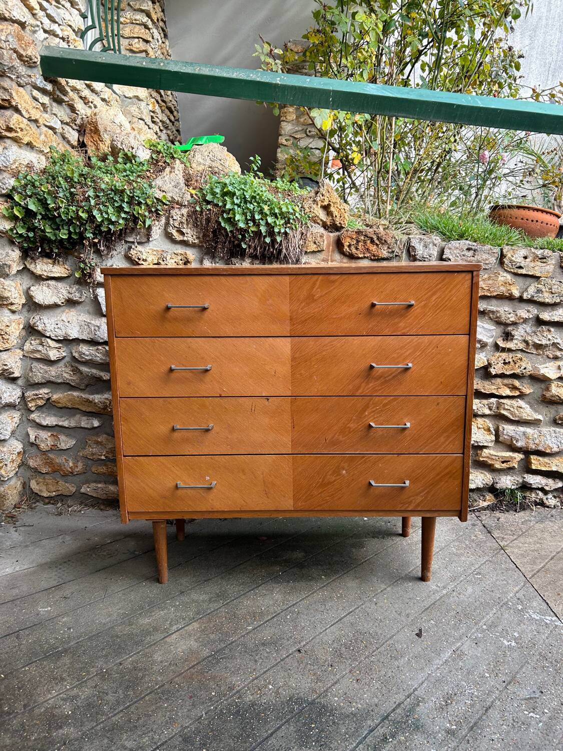 Scandinavian vintage chest of drawers, pretty blond wood