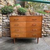 Scandinavian vintage chest of drawers, pretty blond wood
