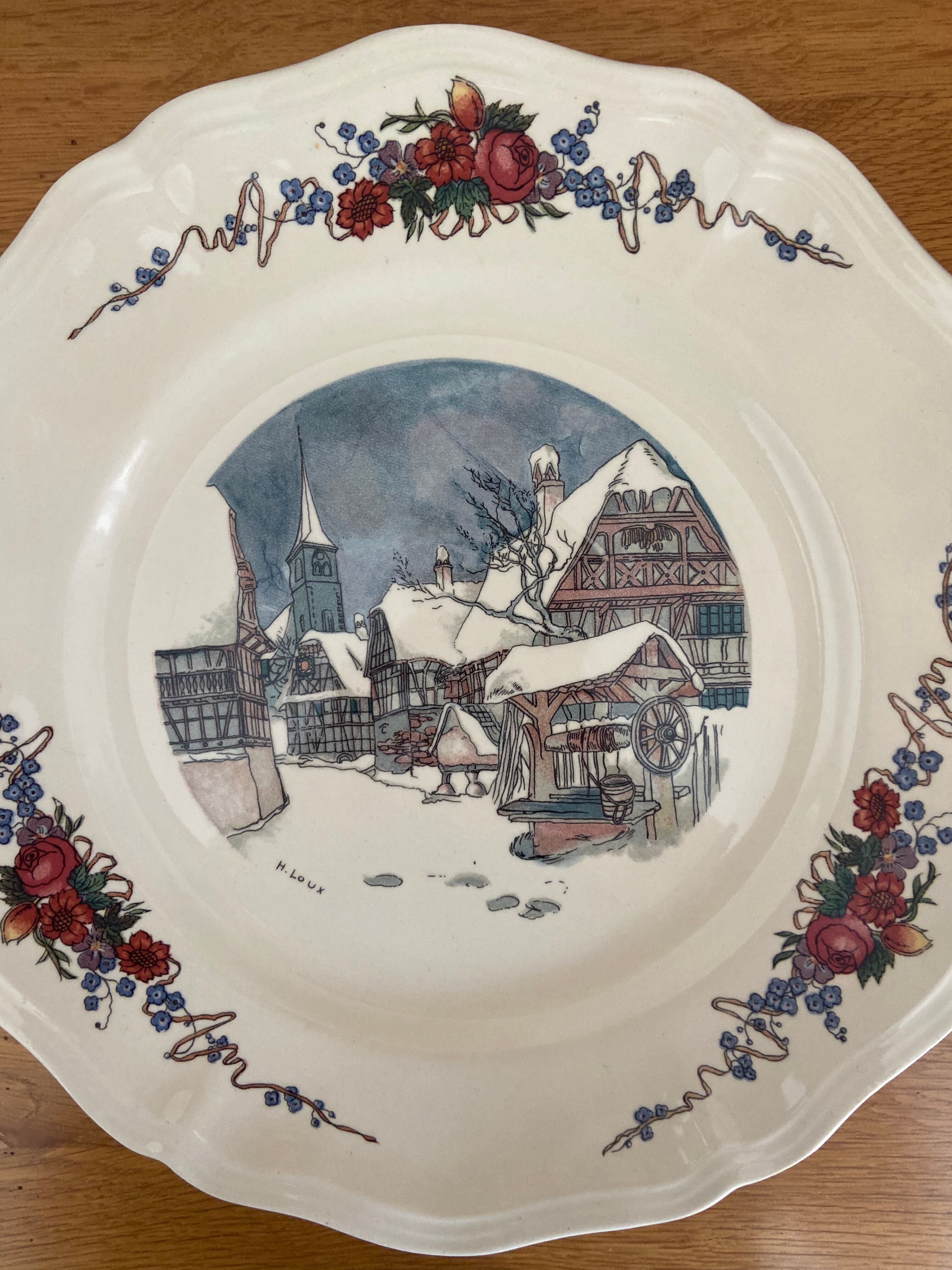 Lot service alsacien obernai sarreguemines vintage, 38 pieces