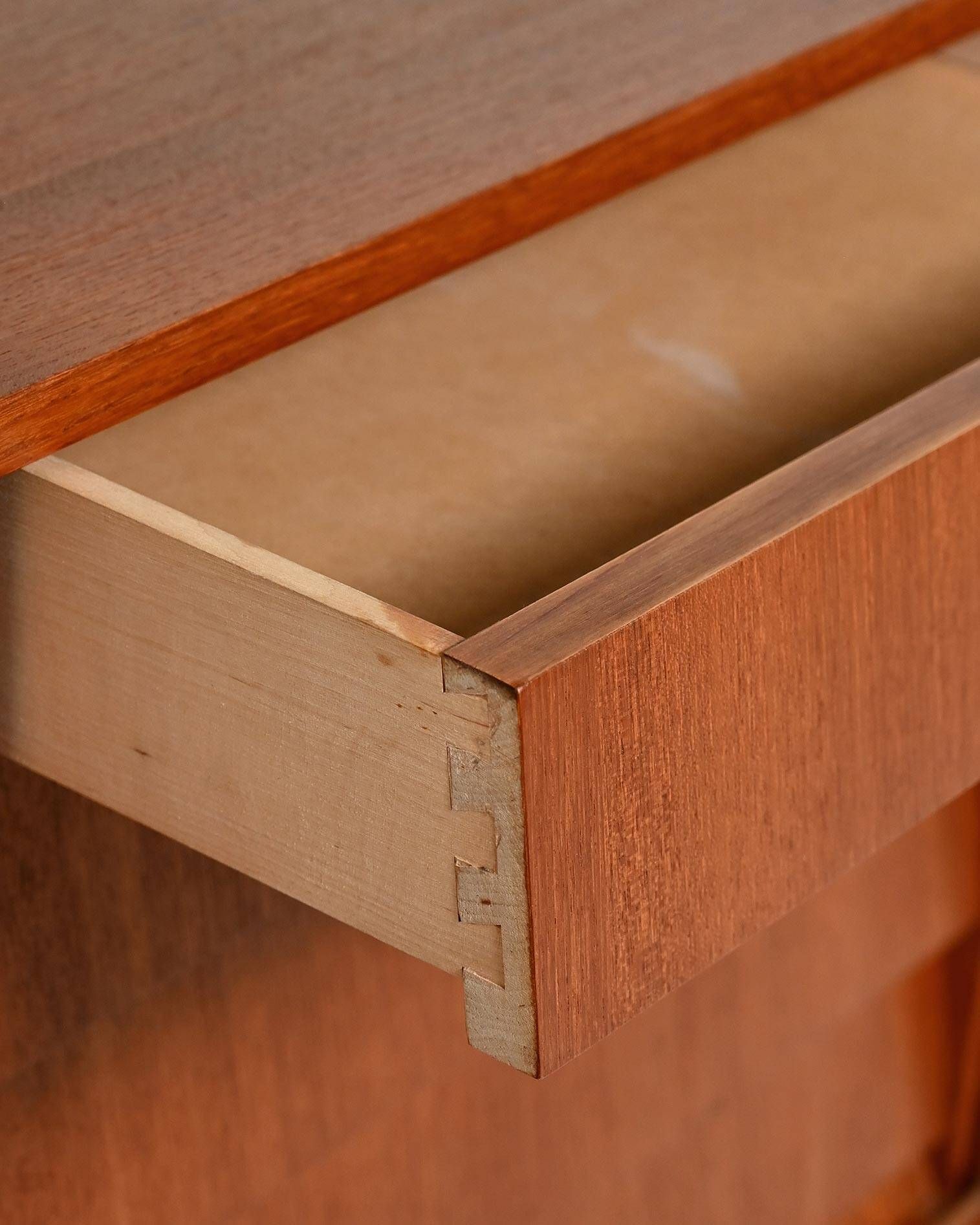 Scandinavian teak sideboard with sliding doors, 1960s