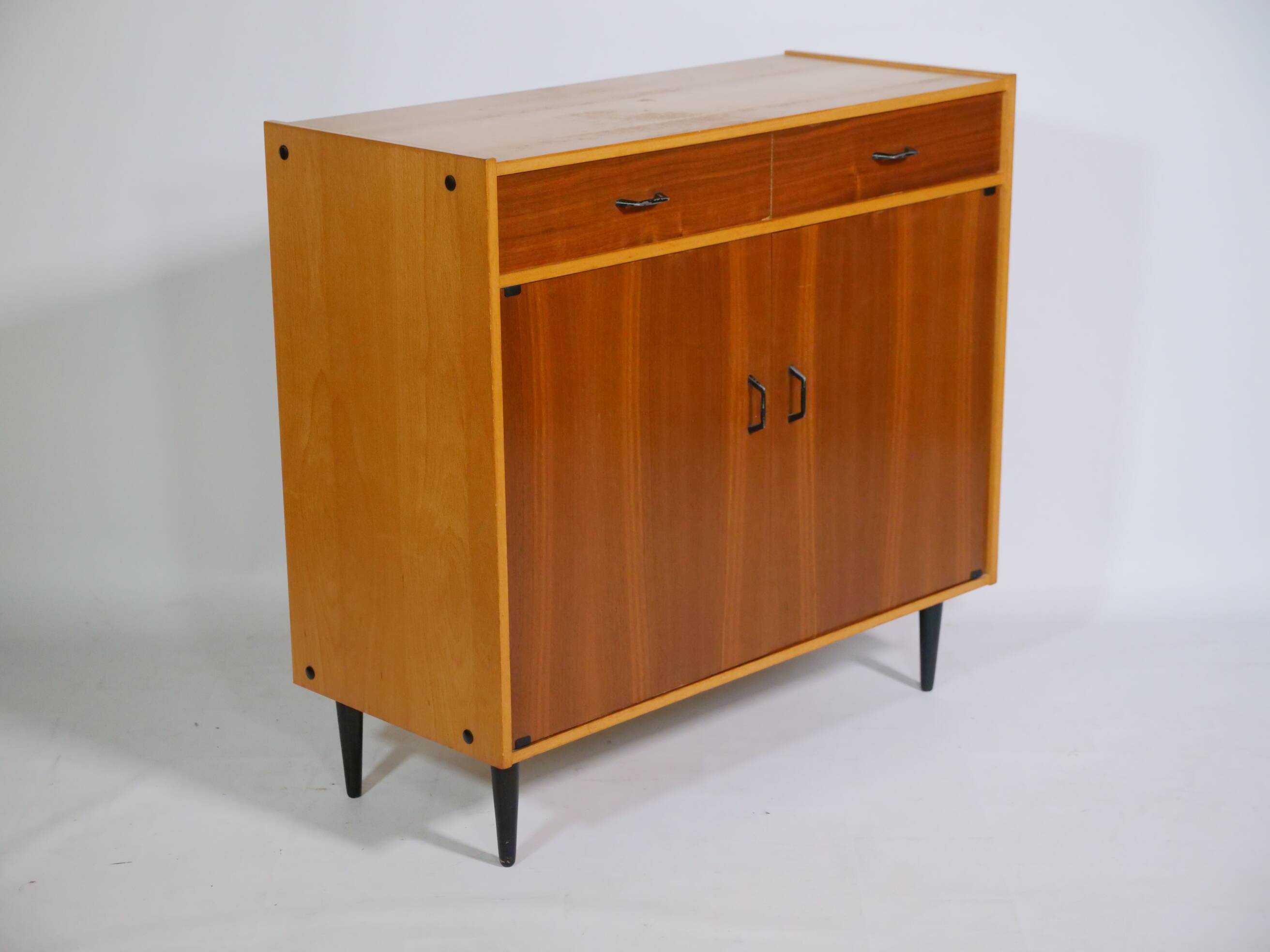 Commode en teck buffet vintage années 60 armoire meuble à chaussures