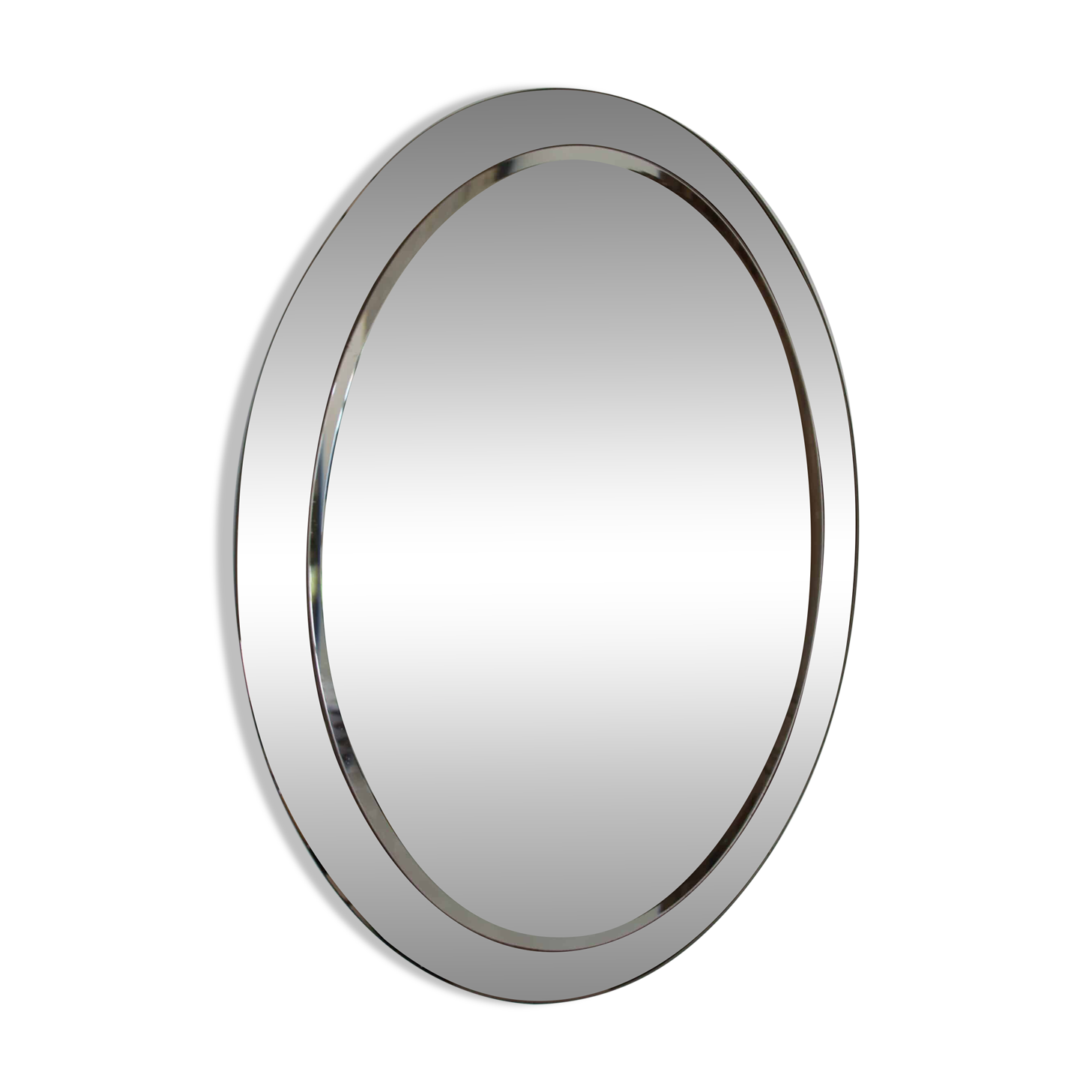 Vintage smoked bevelled mirror, in the style of Antonio Lupi, 70s.