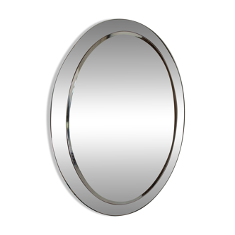 Vintage smoked bevelled mirror, in the style of Antonio Lupi, 70s.