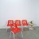 Set jaren 70 DDR rode kunststof tuinstoelen