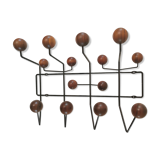 Hang It Hall coat rack, Eames Vitra edition design, walnut and chocolate steel structure