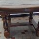 Round coffee table in oak and vintage stones