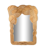 Natural rattan mirror