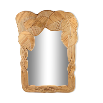 Miroir en rotin naturel