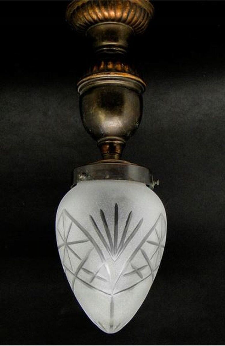 Lampe à pendentif de style Art Déco, Pologne, années 1950