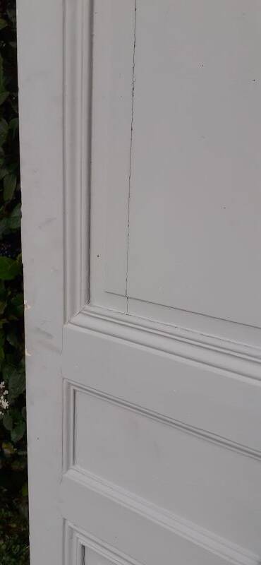 Communication door h221xL90cm old paneled, molded, interior