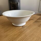Vintage white salad bowl on pedestal 250701