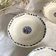 6 soup plates, ironstone from Longchamp, Arlette pattern, 1950s