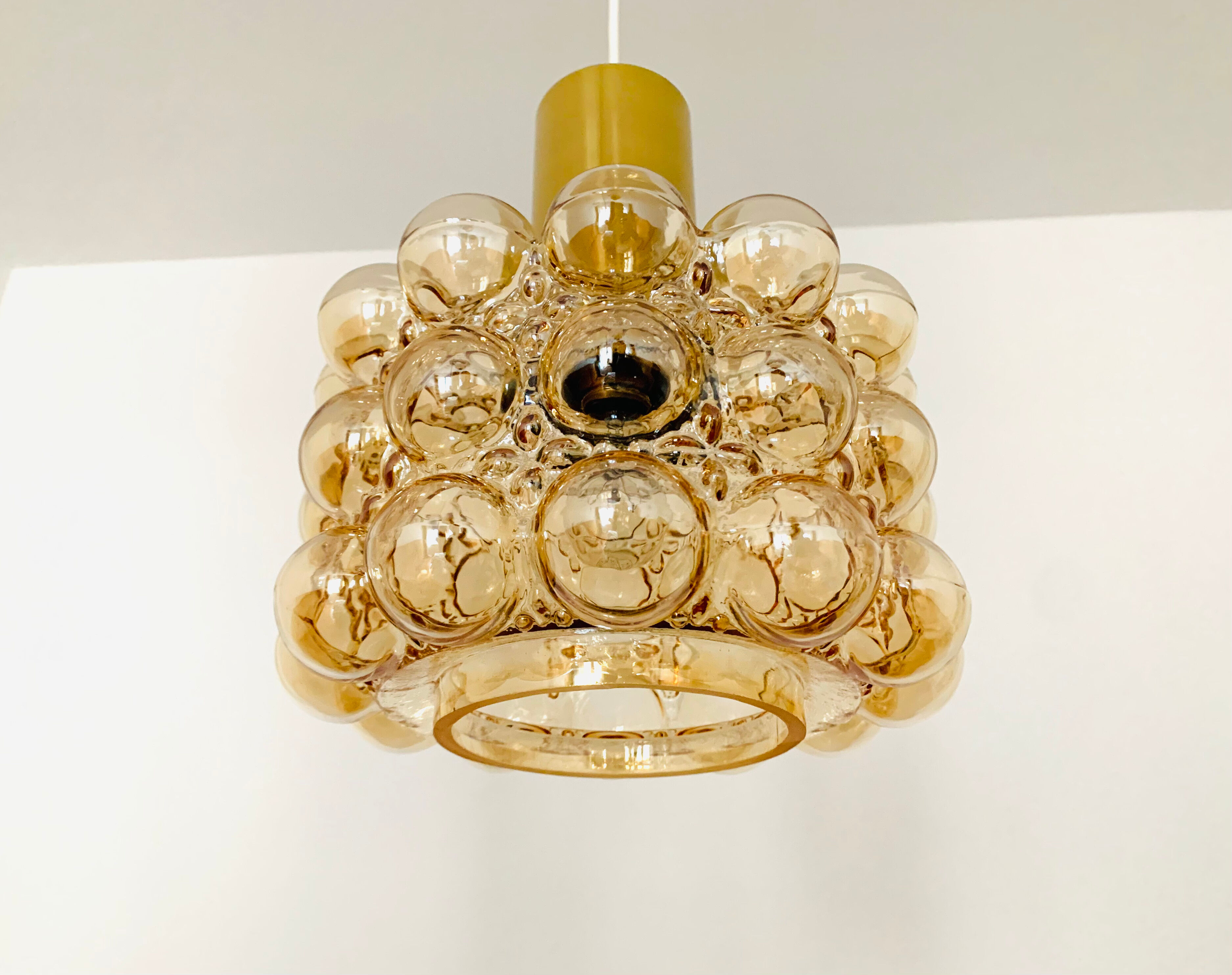 Bubble glass pendant lamp by Helena Tynell for Glashütte Limburg