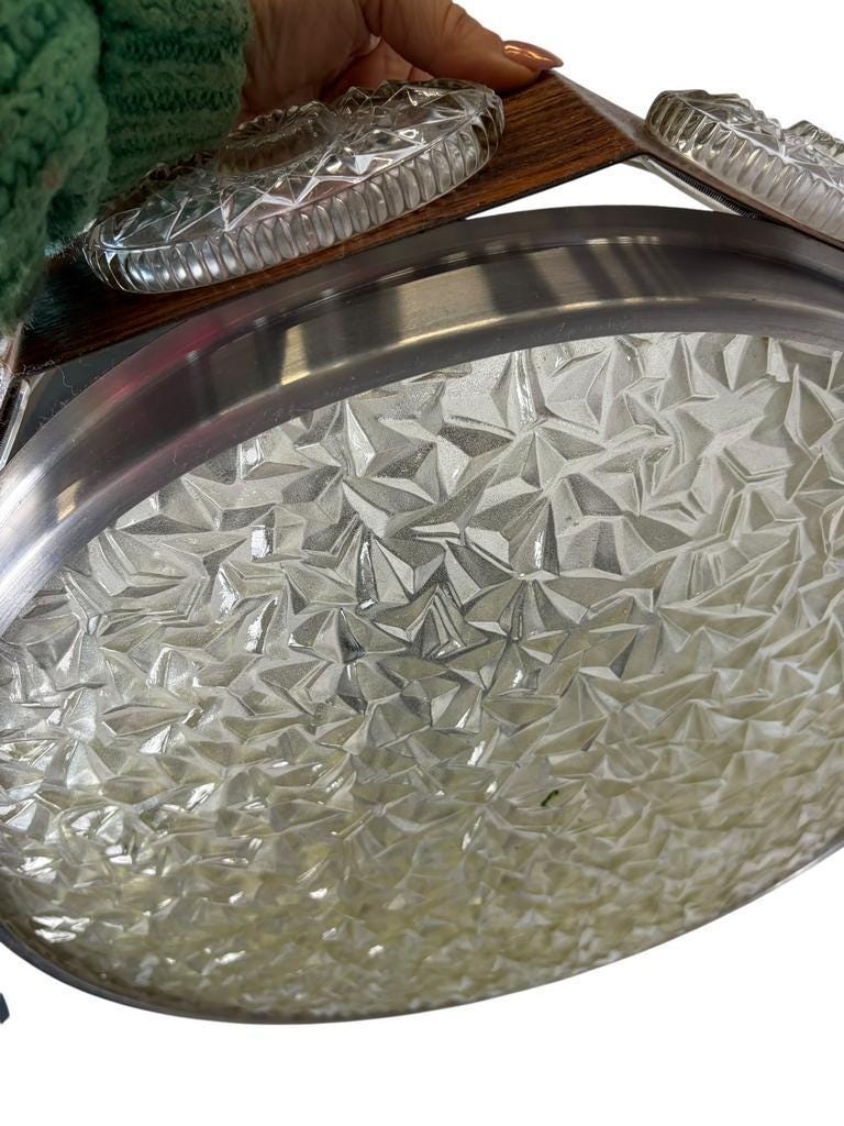 Vintage space age UFO chandelier / 1970s suspension