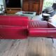2-seater sofa & pouffe, Steiner Faubourg red leather