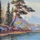Peinture à l'huile sur toile de paysage vintage, encadrée