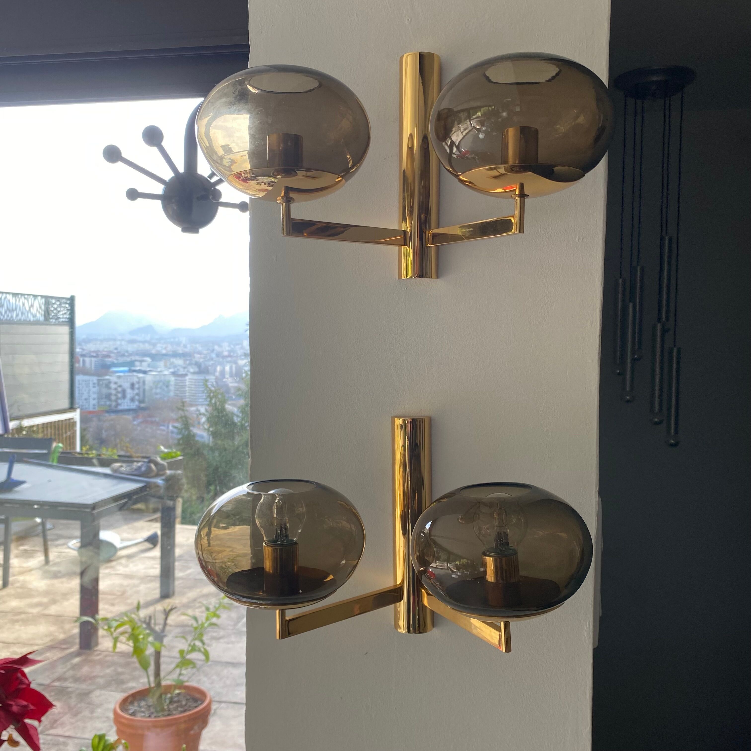 Pair of double wall lamps from Sciolari 1970