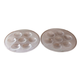 Lot de 2 assiettes à huitres Kosta Boda Sweden