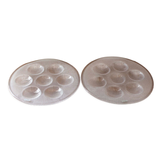 Lot de 2 assiettes à huitres Kosta Boda Sweden