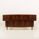 Scandinavian rosewood queen-size bed with bedside tables, Sannemanns, 1960s