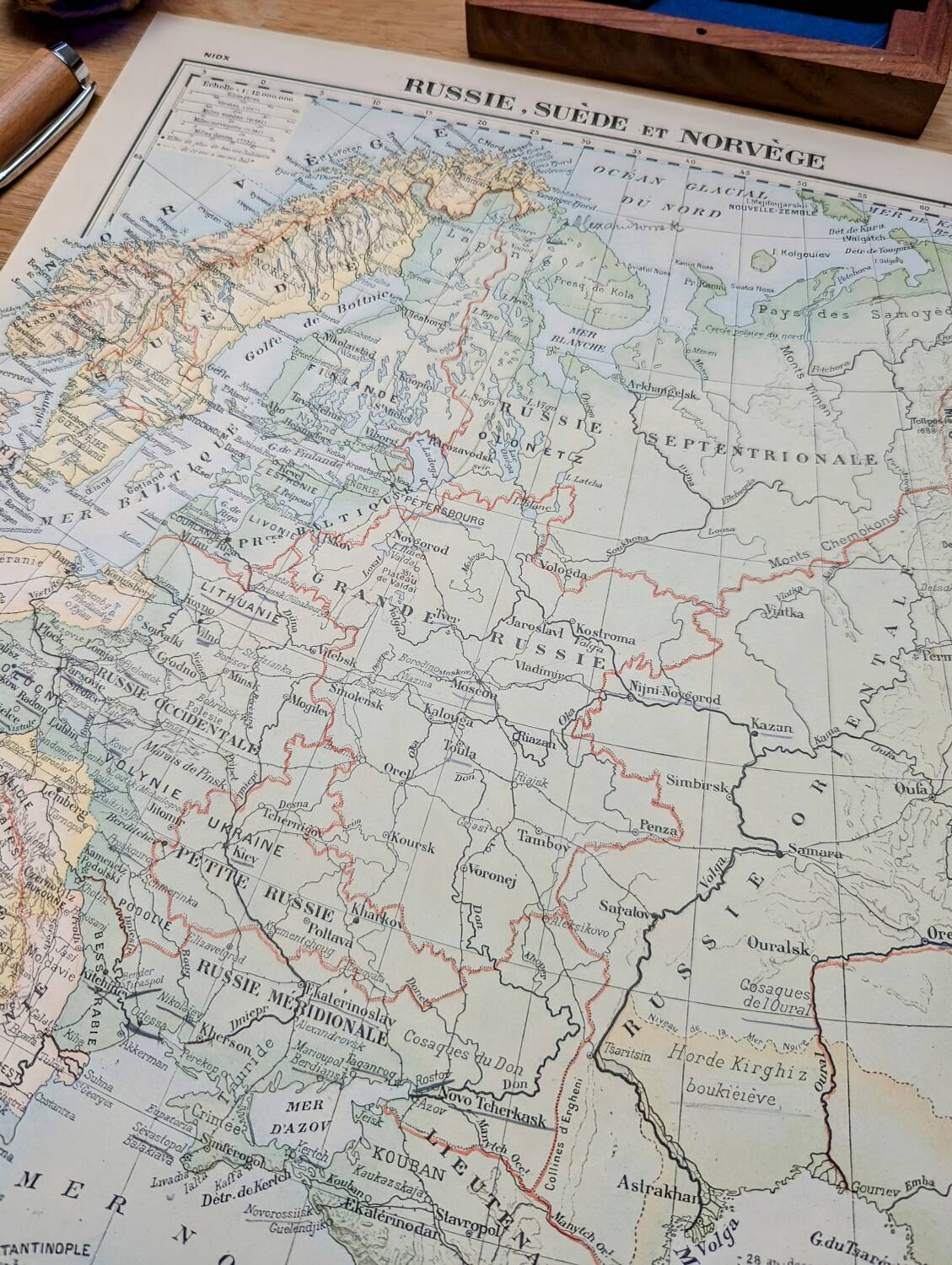 Printed in 1900, map of Russia, Sweden and Norway.