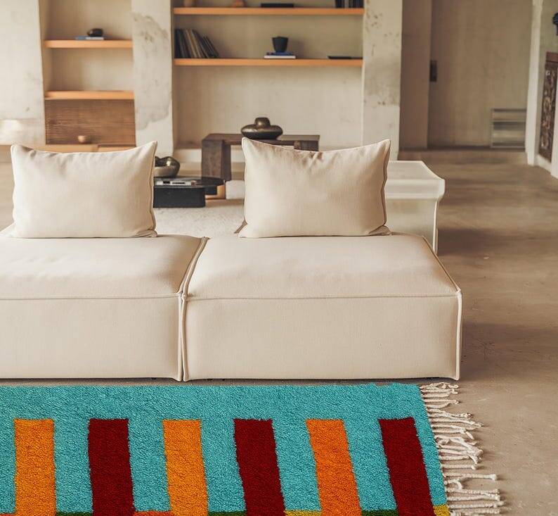 Tapis coloré de style Memphis 150/250cm