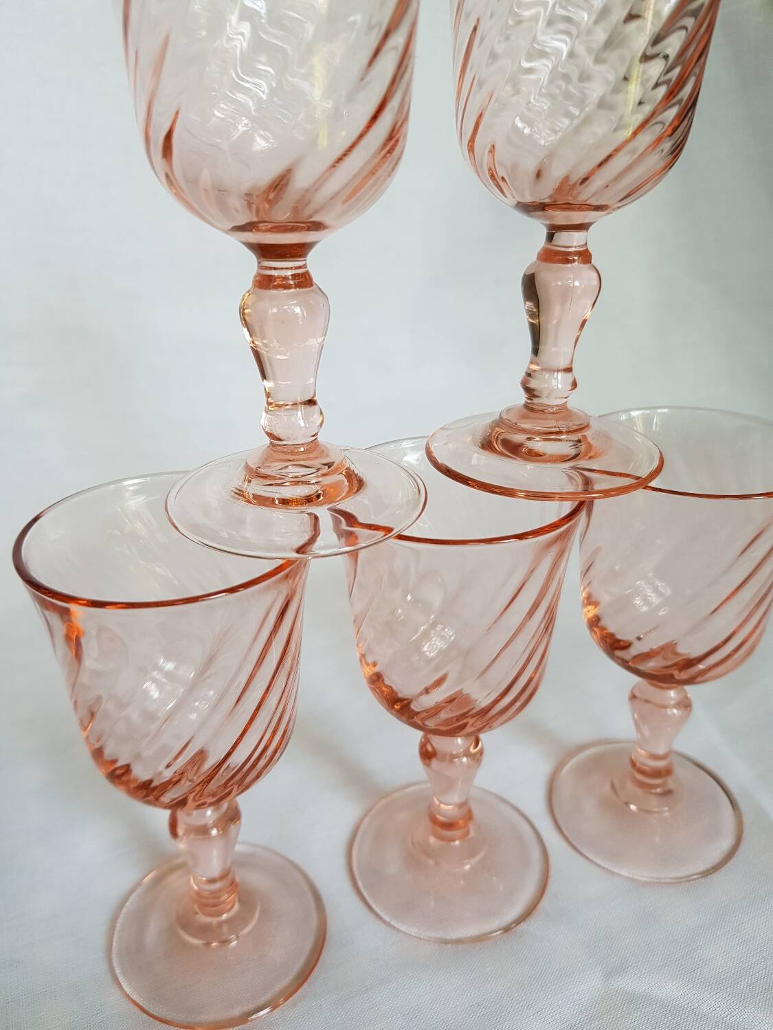 5 verres à shot tourbillonnants Luminarc Rosaline