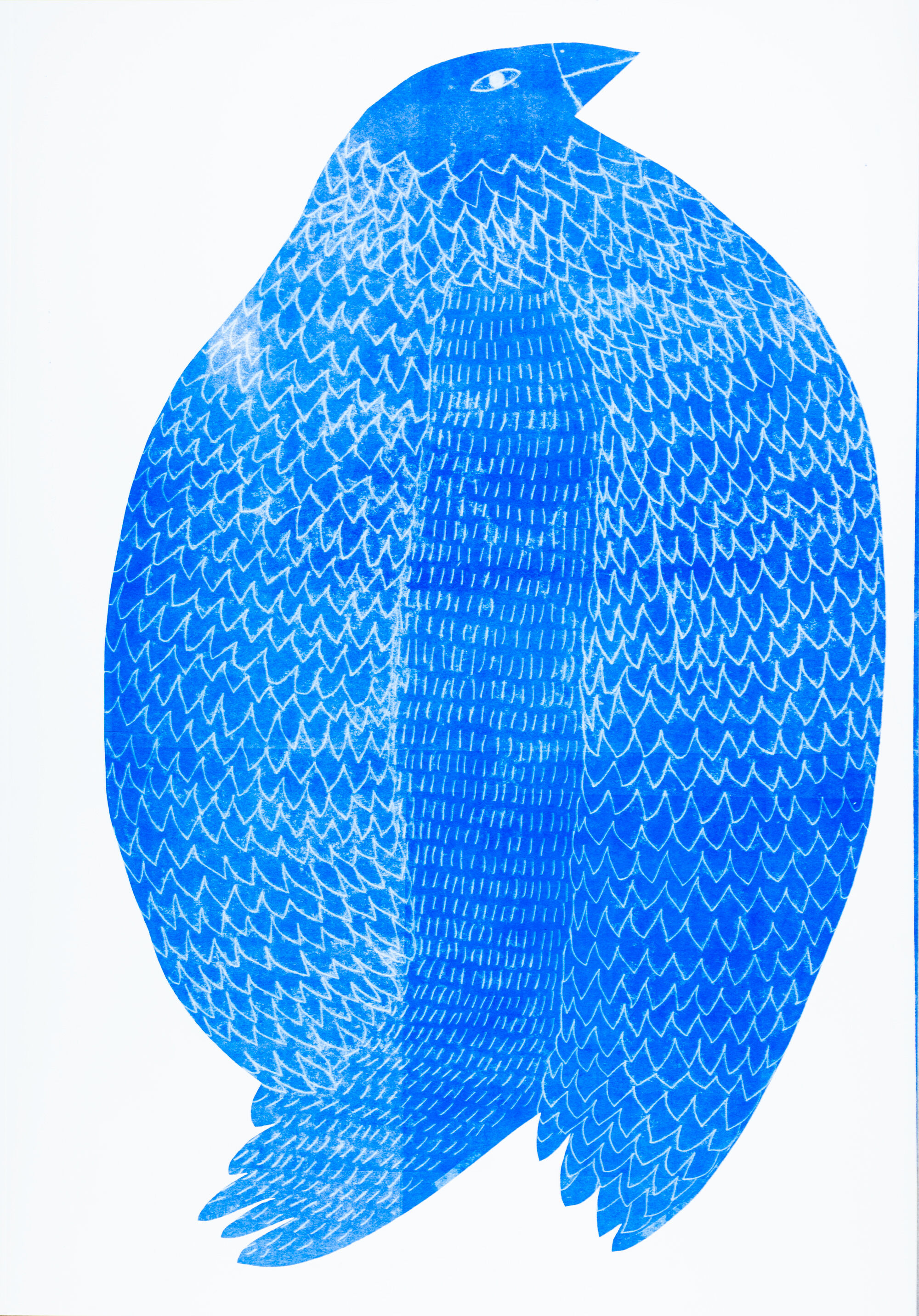 The smile of the robin, monotype 70 x 100 cm