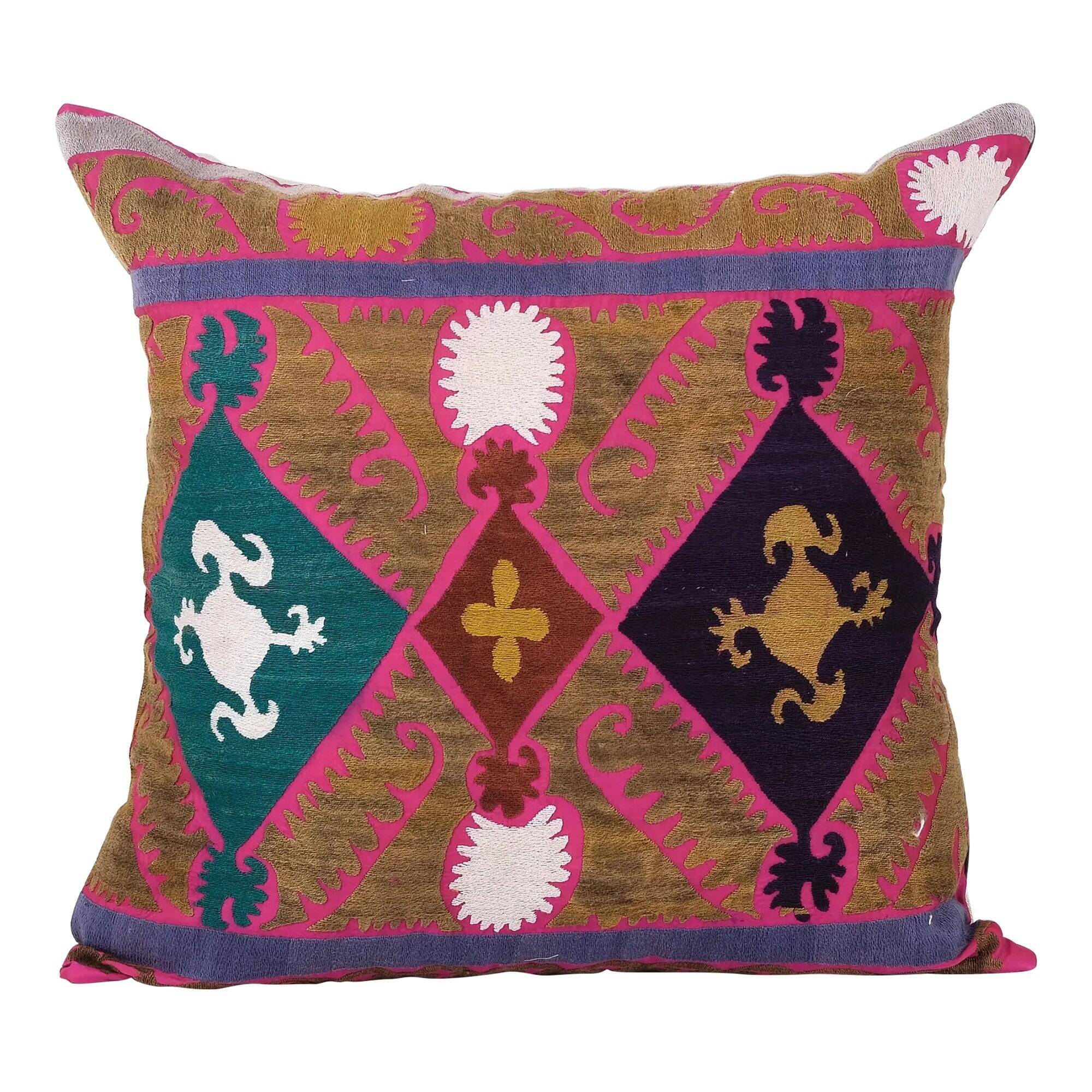 Vintage embroidered cushion cover 66x66 cm