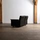Dieter Rams Model 620 two seater sofa in black leather for Vitsoe, 1980s