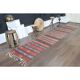 1970s Turkish Oushak Handmade Wool Cotton Red Runner Rug 74x338