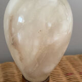 Alabaster and wood lamp base