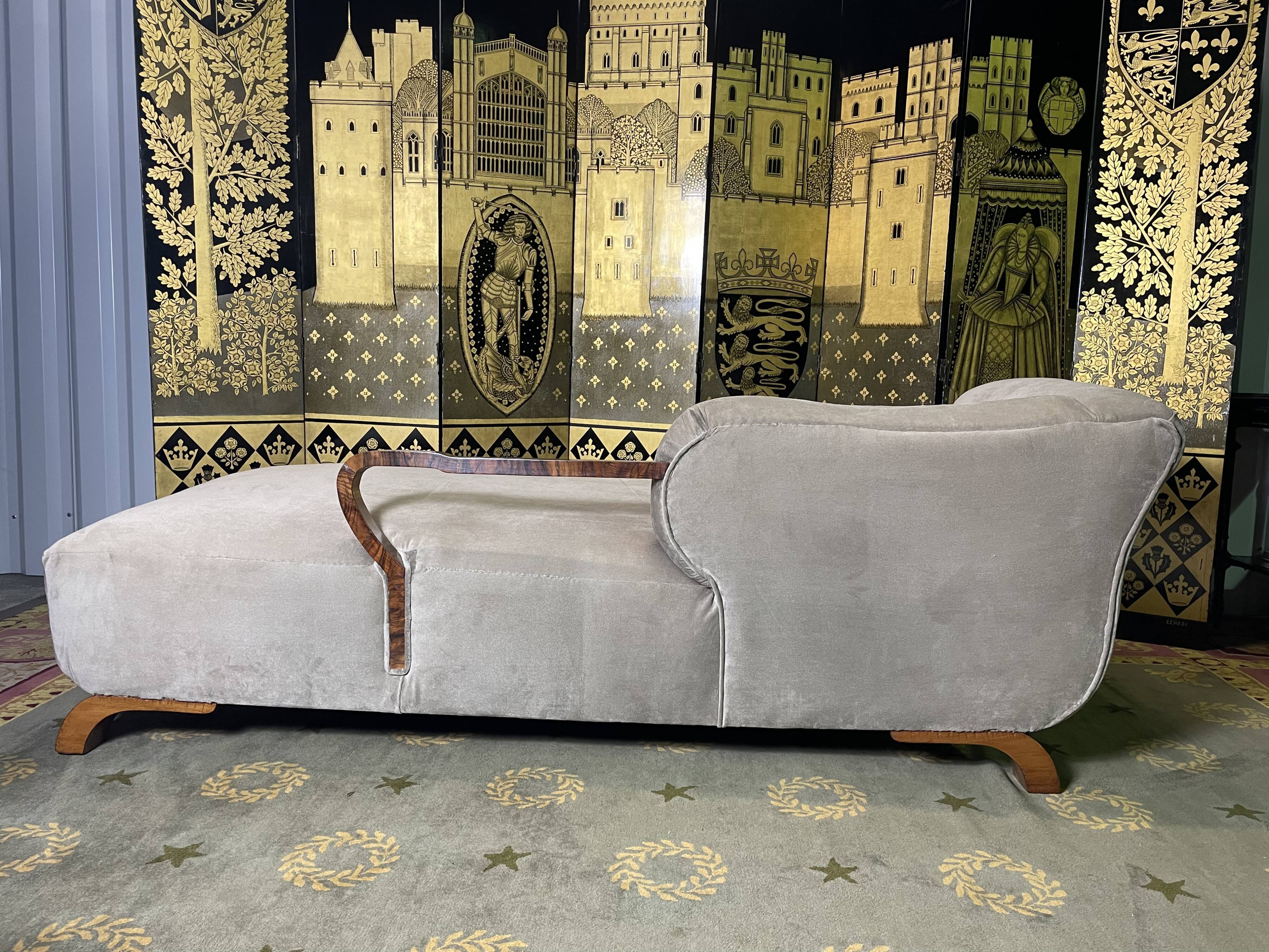 Art Deco era meridian in taupe velvet