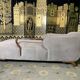 Méridienne époque art déco en velours taupe