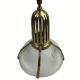 Art deco holophane cut glass and brass wall lamps, 1970