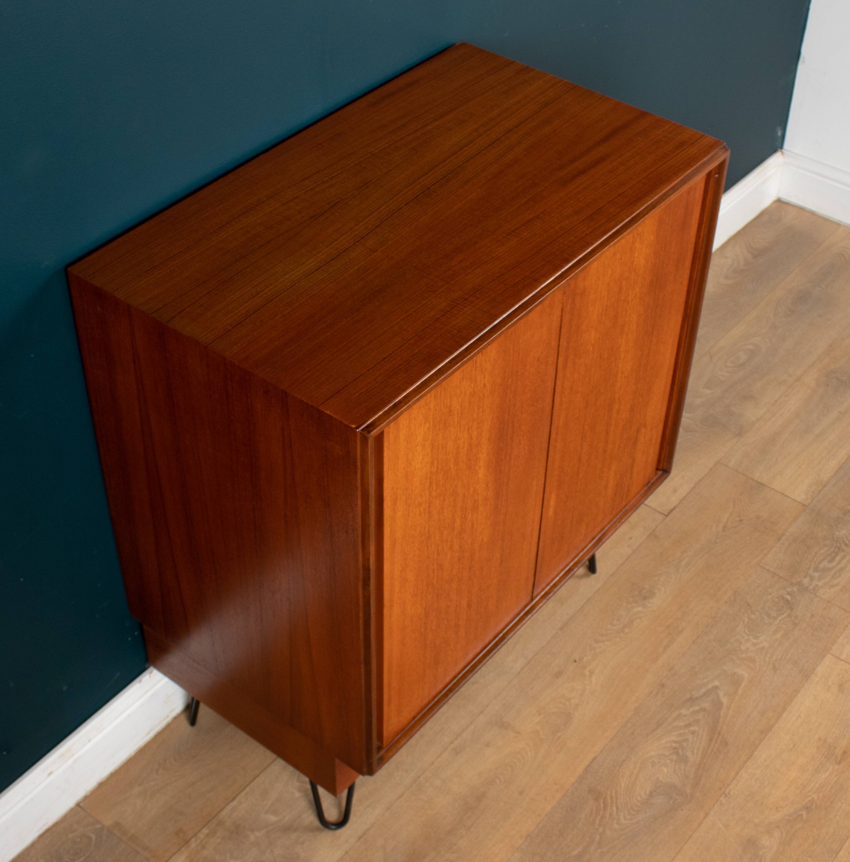 Retro teak 1960s g plan form five sideboard cabinet on hairpin legs