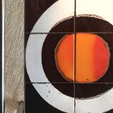 Glass coffee table, ceramics 70