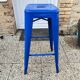 Genuine tolix h75 industrial metal bar stool, stackable, blue.