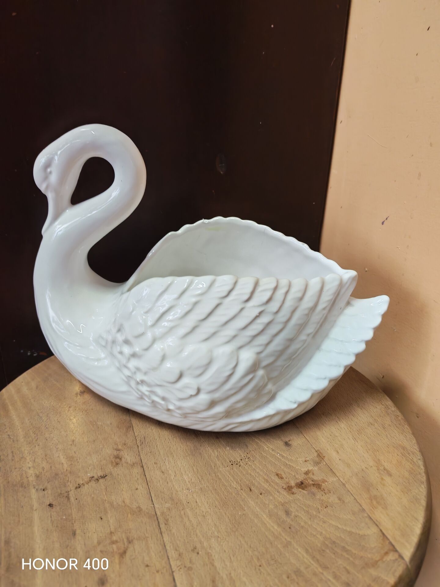 Vintage Italian ceramic swan planter pot