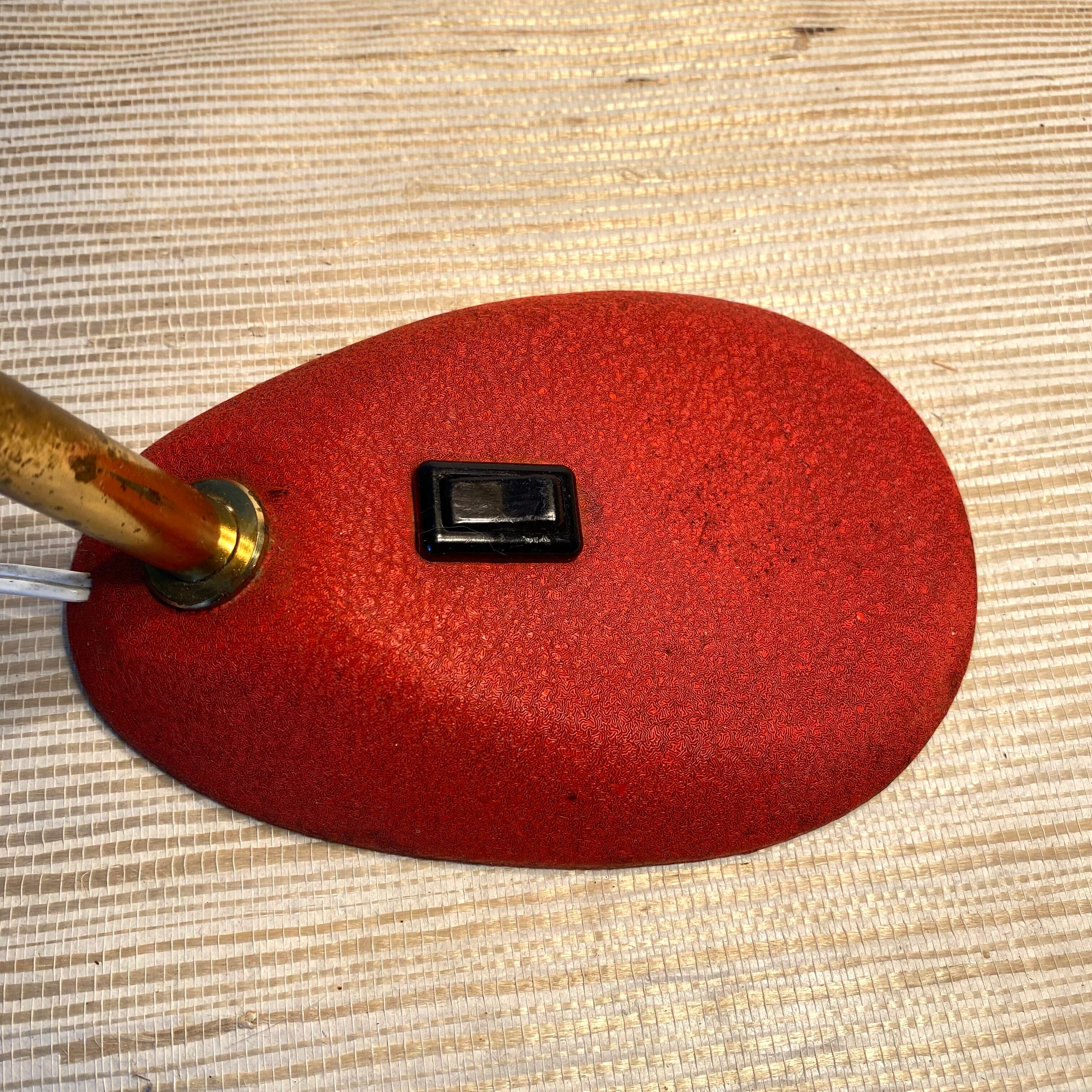 Desk lamp with flexible brass arm, 1950s