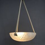 Chandelier / Basin by Noverdy, Silvered Bronze Mount, Art Deco, c. 1930