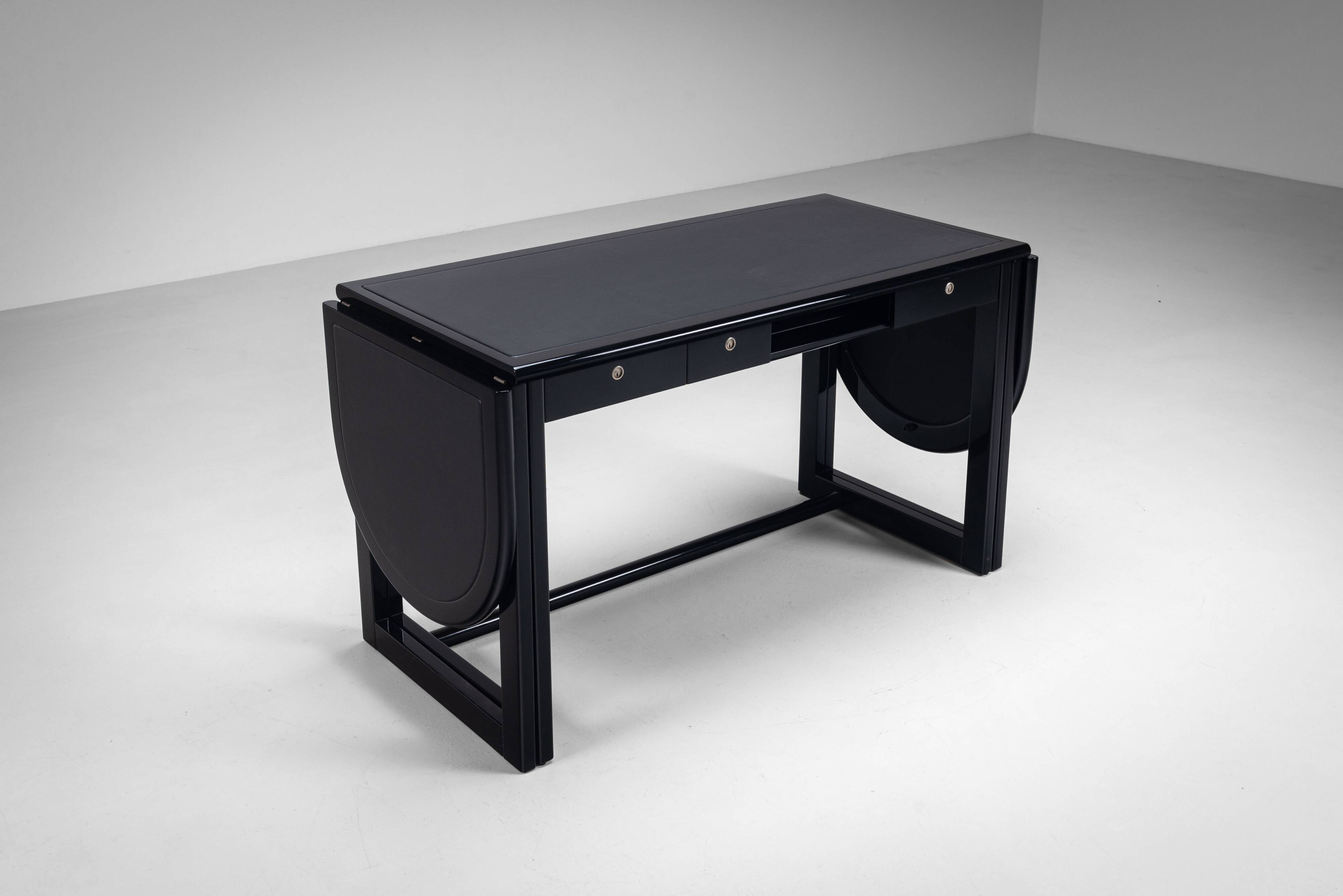 Augusto Savini rare drop leaf desk with Pamplona chair for Pozzi Italy