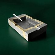 Brutalist ashtray by David Marshall in bronze, 1970s