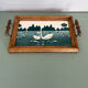 Service platter with a swan design.