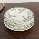 Set of 11 mismatched Terre de Fer plates
